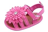 EOZY スイート 春夏 ベビーシューズ サンダル 赤ちゃん靴 女の子 女児 新生児 フォーマル靴 パンプス 花飾り マジックテープ 滑り止め 0-1歳のキッズ ローズ 11cm