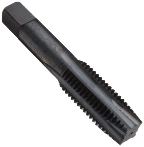 Union Butterfield 1985(UNC) High-Speed Steel Spiral Point Tap, High-Hook, Black Oxide Finish, Round Shank With Square End, Plug Chamfer, #8-32 Thread Size