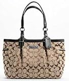 Coach Signature East West Gallery Shopper Book Bag Purse Tote 15146 Khaki Black Reviews Coach Signature East West Gallery Shopper Book Bag Purse Tote 15146 Khaki Black Reviews