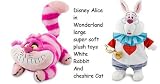 Disney Alice in Wonderland 15″ White Rabbit & 20″ cheshire Cat super soft Plush