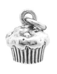 Sterling Silver Delicious Cupcake with Icing Charm