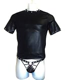 Male Power Men's Fetish Lingerie, Tee Shirt, Black, Small/med