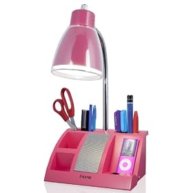 iHome iHL24-Pink Colortunes Desk Organizer Lamp and iPod Player, Pink