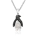 Sterling Silver Black and White Diamond Penguin Pendant