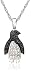 Sterling Silver Black and White Diamond Penguin Pendant