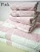100% Egyptian Cotton Striped Bath Towel Set 6 Piece - Pink