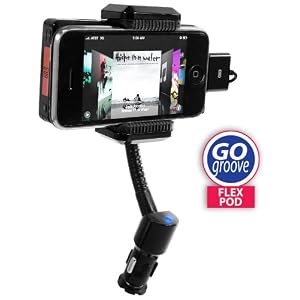 GOgroove FlexPod+ Car Mount System with NEW Signal Intensifying FM Transmitter and Charger for Apple iPhone 3G / 3GS / iPod / touch / nano / classic - Hands-Free iPhone Call Capability - DC Grip-Stabilizing Mount Design and Surge Protectio
