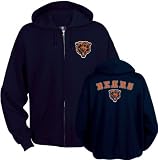 Chicago Bears Navy Touchback II Full Zip Hooded Sweatshirt