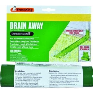 Thermwell Products DE200 Flexible Manual Downspout Extender 8' - Green