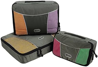 Packing Cubes - 3 Set Organizer Plus 6 Pc Travel Bottle Bag by Packer Hacker