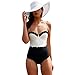 Lukitty Women's High Waist Halter One Piece Bikinis Bathing Suits Swimwear