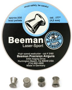Beeman Laser Sport .177 Cal, 8.09 Grains, Wadcutter, 500/Tin