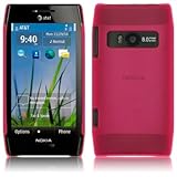 NOKIA X7 RUBBERISED TRANPARENT BACK COVER CASE - HOT PINK