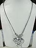Vintage Elephant Pandent Chain Necklace for Women Silver Tone Metal Statement Necklace