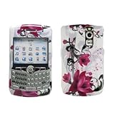 Premium White and Purple Flowers Design Snap-On Cover Hard Case Cell Phone  ....