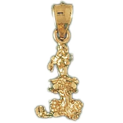 Cheap Girls Jewelry Dazzlers Solid 14k Gold Poodle Dog Charm Pendant Available in three colors from jewelsberry (weights: 1.0 grams only) For Sale