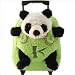 Kids Lime Rolling Backpack With Panda Stuffie -Affordable Gift for your Little One! Item #DKKI-8076