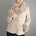BGSD Women's Button Front Shearling Coat with Fox Fur Trim image 6