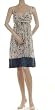 BCBG BLUE SILK PRINT CINCHED BABYDOLL DRESS NEW 6
