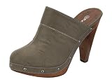 Reneeze AUTUMN-1 Women High Heel Platform Clog Sandal - Gray