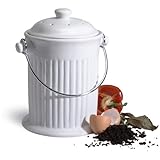 Pinzon 1-Gallon Ceramic Compost Pail [Amazon Frustration-Free Packaging]