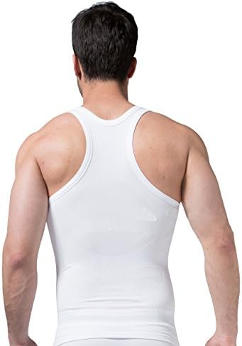 Surker Men Sweat Seamless Functionality Shaping Underwear Abdomen Waist Bunched Fitness Vest(X-Large)