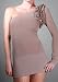 SAFFRON Ruffle Knit One Shoulder Dress Taupe image 4