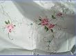 Hand Embroidery Roses Cotton Table Cloth 72"x108"