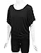 LL WT742 Women's Versatile Casual Short Sleeve Dolman Top – Loose Fit Boat Neck M Black