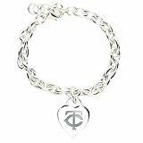 MLB Minnesota Twins Heart-Charm Bracelet