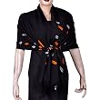Scarf Stole in Wool Embroidered Womens Accessory India 24 x 70 inches