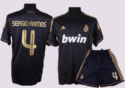 BRAND NEW REAL MADRID 2011 / 2012 AWAY JERSEY SERGIO RAMOS SHIRT + SHORTS SIZE S