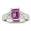 Sterling Silver Pink Topaz and Diamond Ring (1 1/2 cttw)