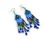 Blue Passion Native Geometric Seed Beed Dangle Fashion Earrings with Fringe