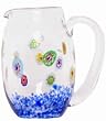 Hand Blown Glass Blue Candy Creamer 6" H Set / 2