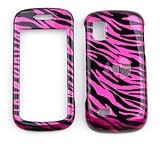 TRANS PINK/BLACK ZEBRA CELL PHONE COVER FOR SAMSUNG SOLSTICE A887