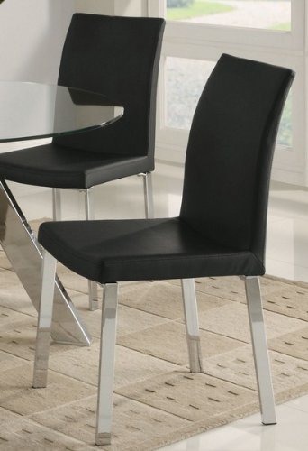 Isotta Contemporary Dining Chair Black and Chrome (Set of 4)