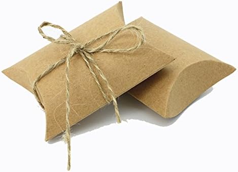 Romatic Wedding Beautiful Novel Wedding Candy Box ,Pillow Shaped Kraft box ,Gift Box,Wedding Candy Box (with string),50pcs