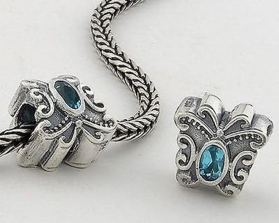 DUMAN 1pc 925 Sterling Silver Beads Charms Butterfly Blue Crystal Beads Compatible with Pandora Chamilia Kay Troll European Bracelets