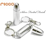 Mini Stainless Steel Metal Bullet High Speed USB 2.0 High Speed Flash Pen Drive Disk Memory Stick Support Windows and Mac OS Water Proof and Shock Proof Metallic Body with Key Ring and Belt Loop Great Gift Choice of 4GB 8GB 16GB 32GB Great Gift (Ricco 01-007) (8GB Matt Silver)
