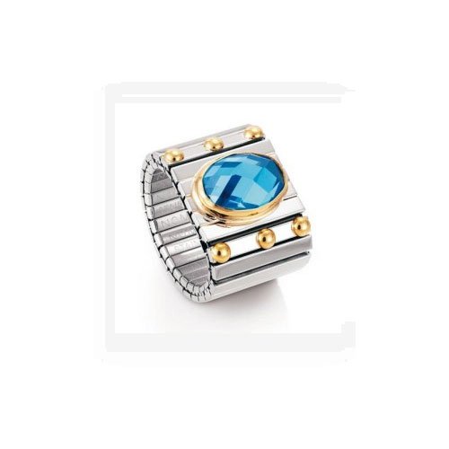 Nomination Damen-Ring Extra Gro&szlig; Facettiert Zirkon Himmelblau Ring gr&ouml;&szlig;e variabel 041541/0 Preisvergleich