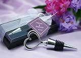 Chrome Heart Bottle Stopper in Gift Box (Set of 48) - Baby Shower Gifts & Wedding Favors