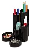 5 Star Black Desk Tidy with 6 Compartment Tubes