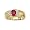 14K Yellow Gold 0.01 ct. Diamond and 7 x 5 MM Oval Shaped Ruby Men's Ring