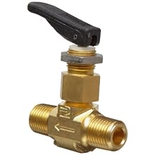 Parker VQ Series Brass Toggle Valve, Inline, Toggle Handle, PTFE Stem, NPT Male