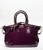 Coach Madison Patent Leather Sophia Convertiable Satchel Bag Purse Tote 18613 Plum