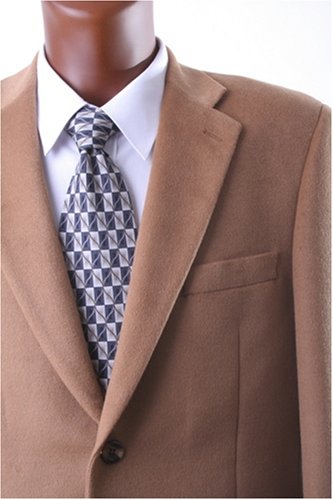 Men's Single Breasted 2 Button Camel Sport Coat with Center Vent, New For Cool Weather Wear