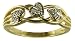 9ct Yellow Gold Ladies Celtic Style Diamond Set Leaf and Interlacing Stem Ring