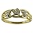 9ct Yellow Gold Ladies Celtic Style Diamond Set Leaf and Interlacing Stem Ring