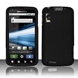 Black Rubber Touch 2pcs Phone Protector Hard Cover Case for Motorola Atrix  ....
